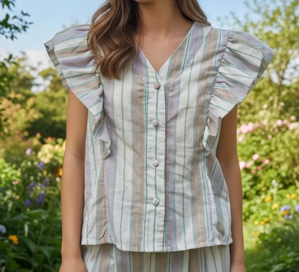 Camisa rayas volantes