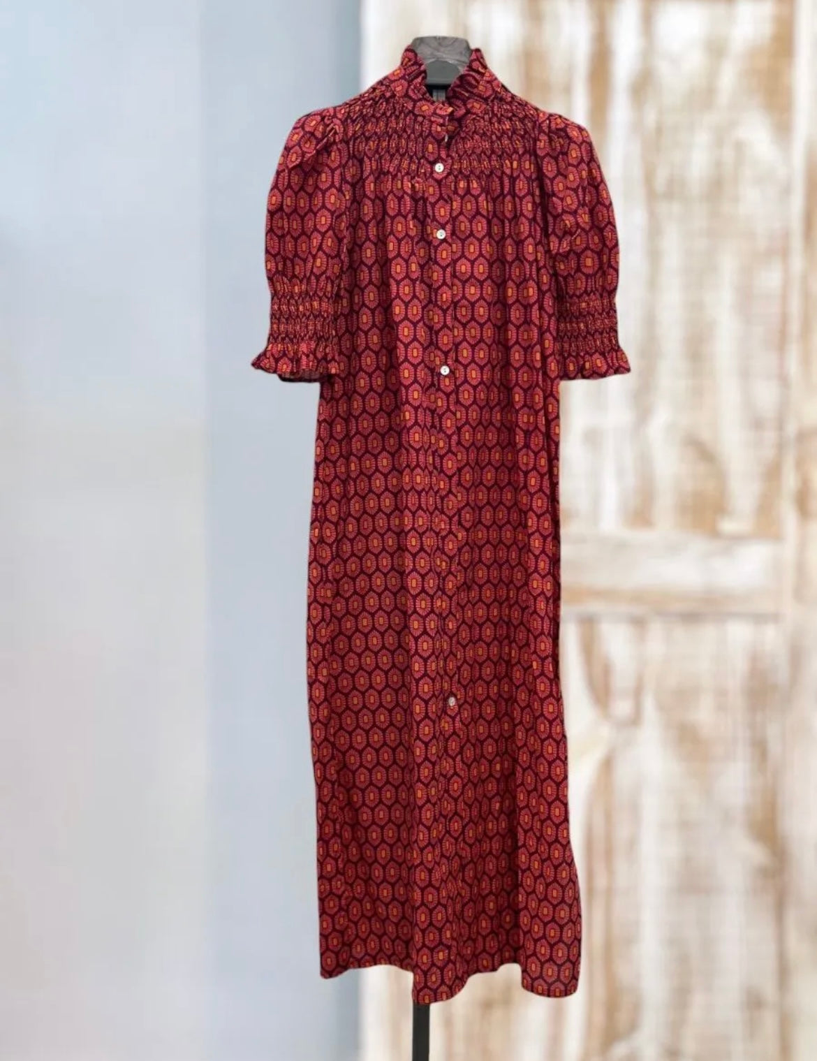 Vestido fruncido estampado