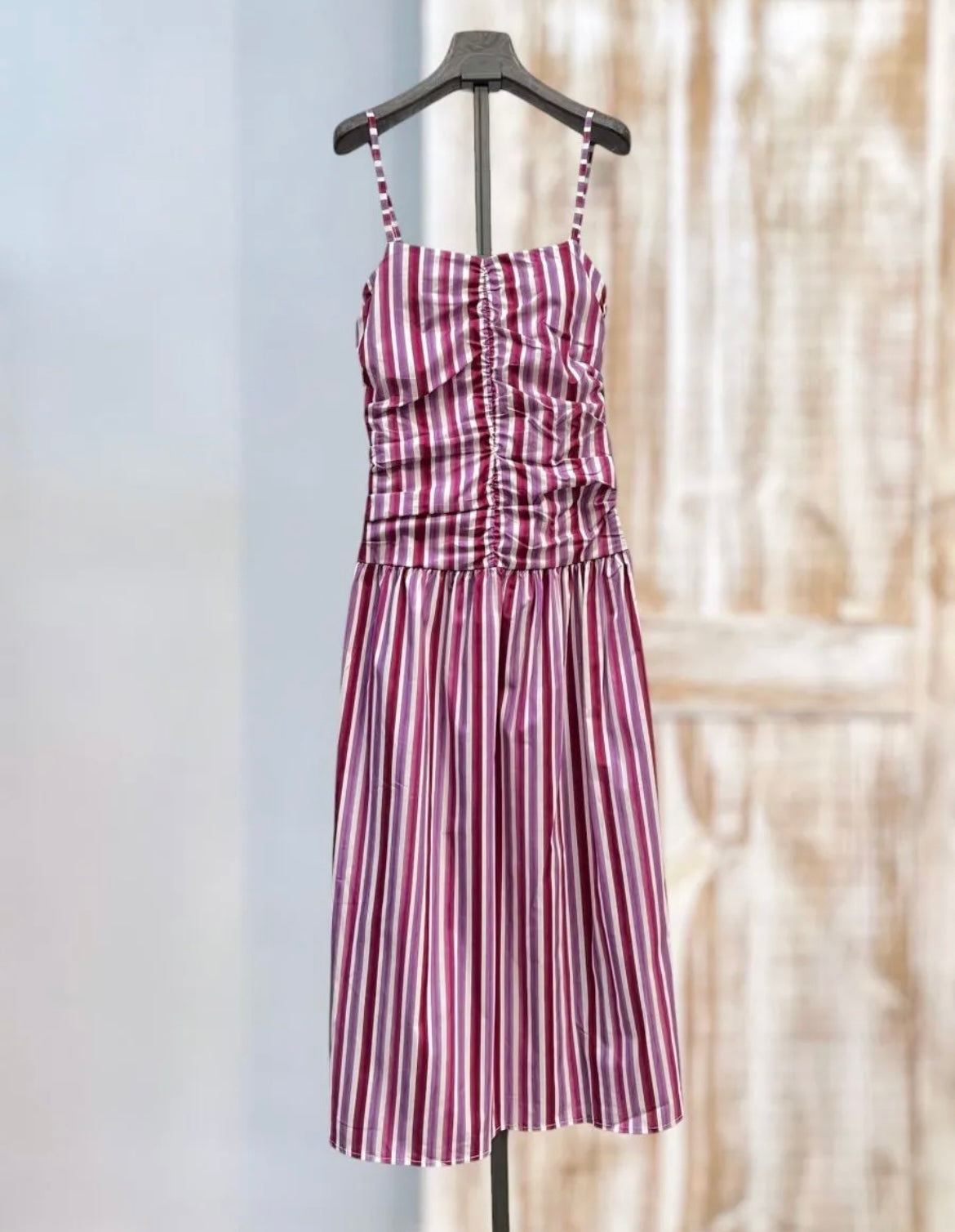 Vestido tirantes estampado rayas