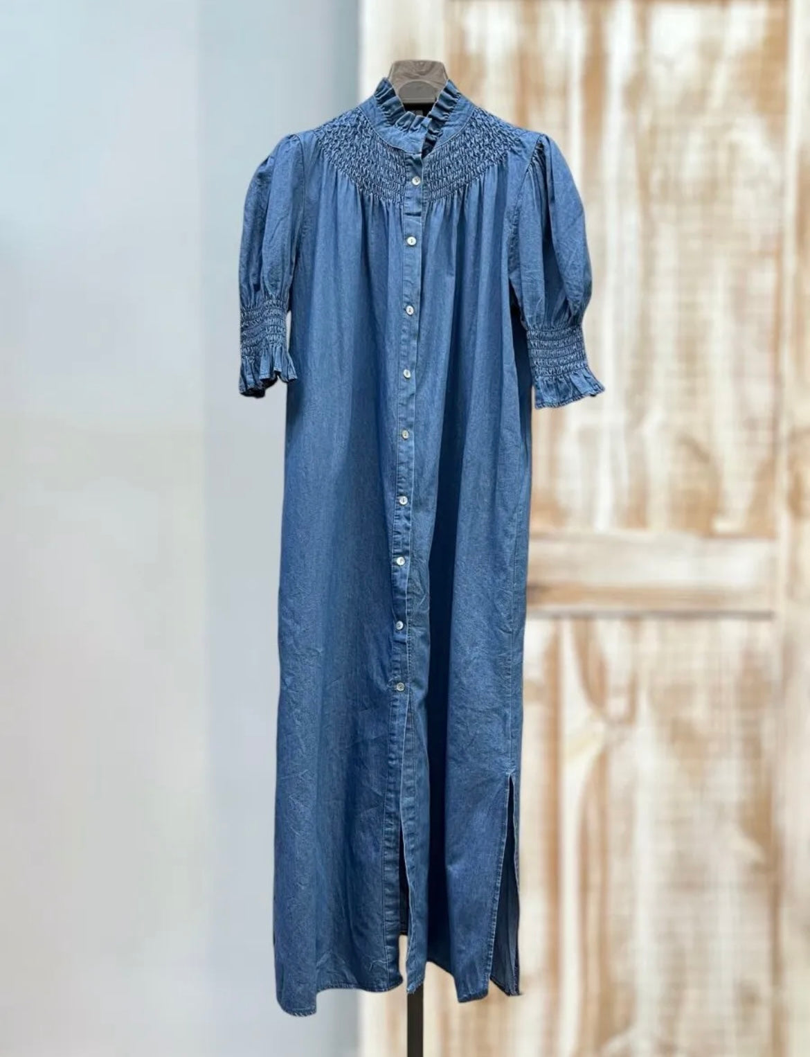 Vestido fruncido vaquero