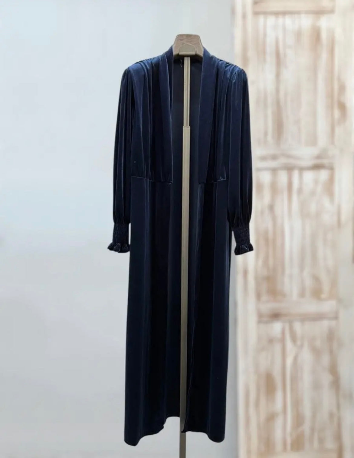 Guardapolvos terciopelo azul marino