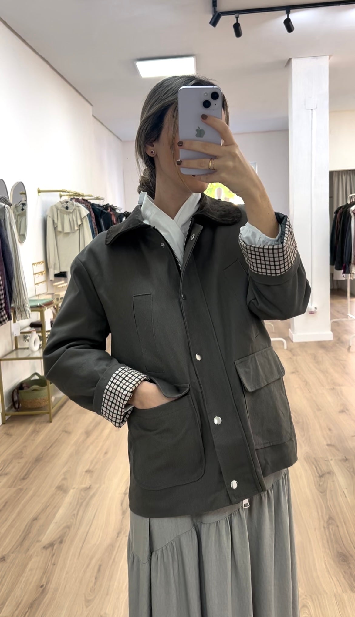 Abrigo tipo Barbour verde