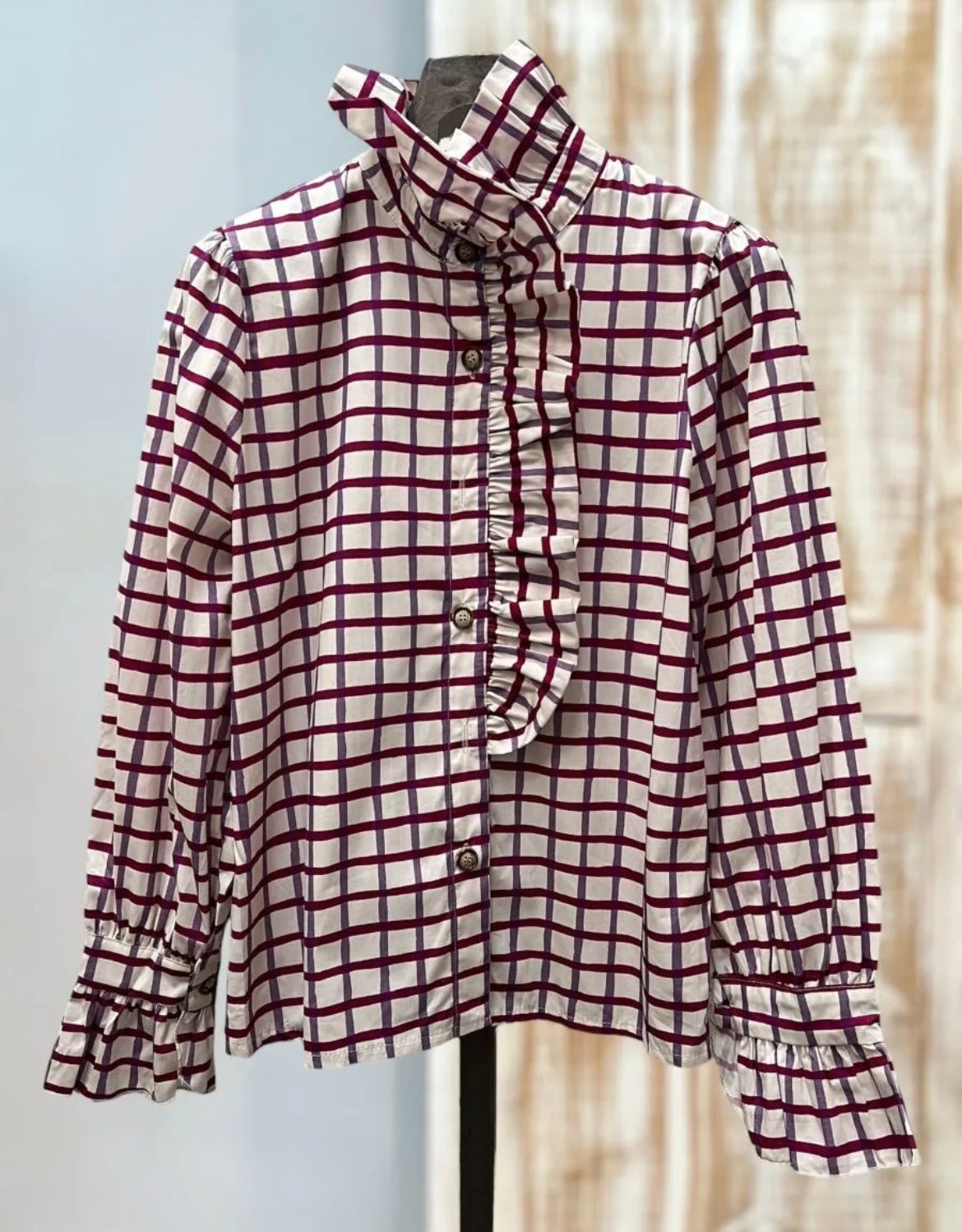 Camisa cuadros volante
