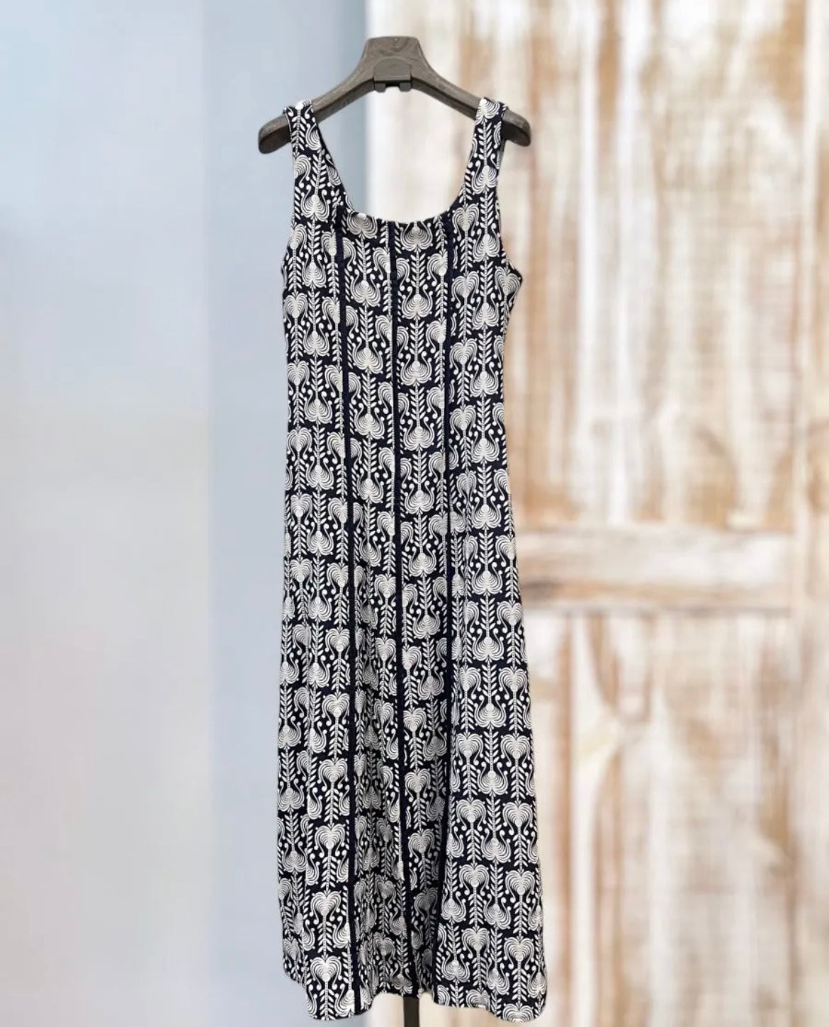 Vestido azul marino estampado