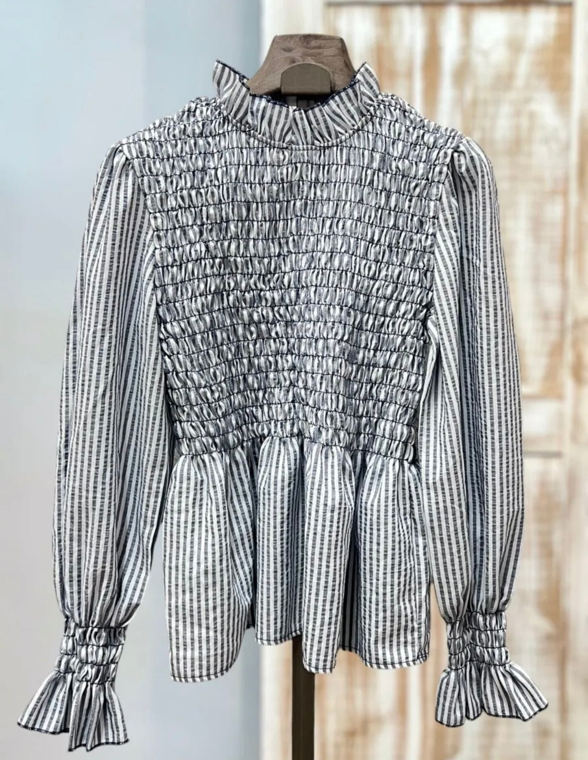 Camisa panel nido abeja azul