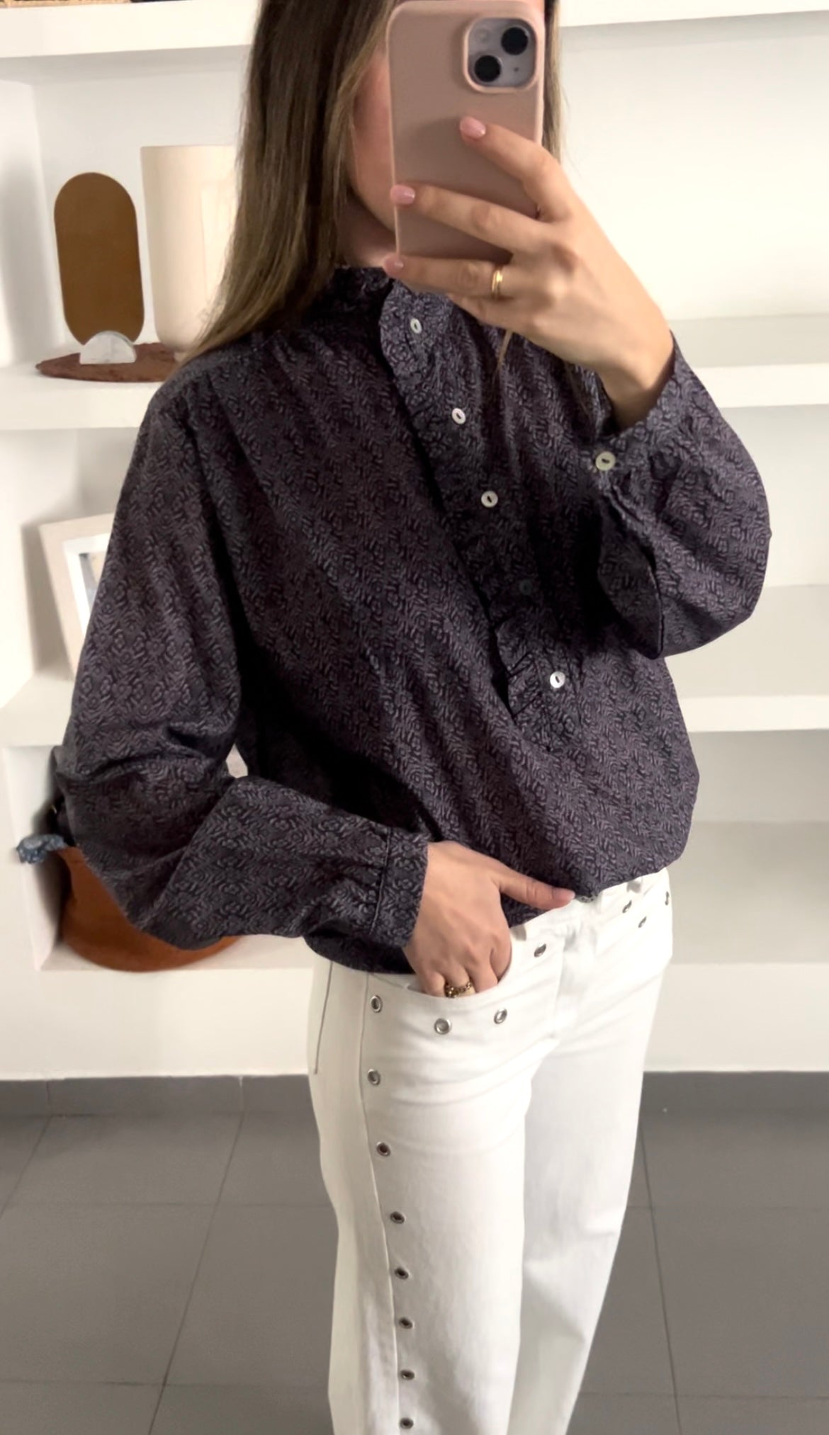 Camisa estampada morada