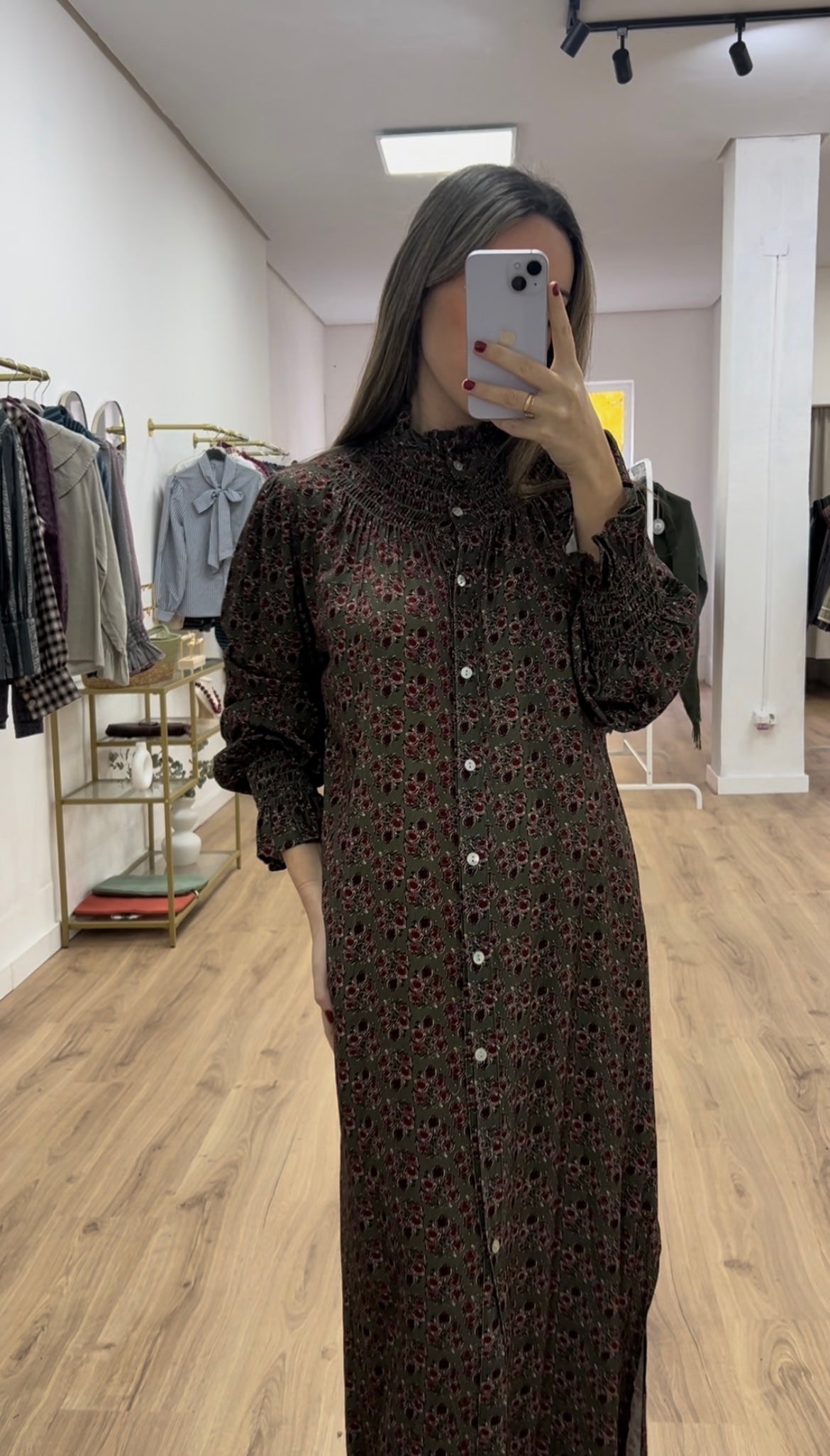 Vestido fruncido estampado