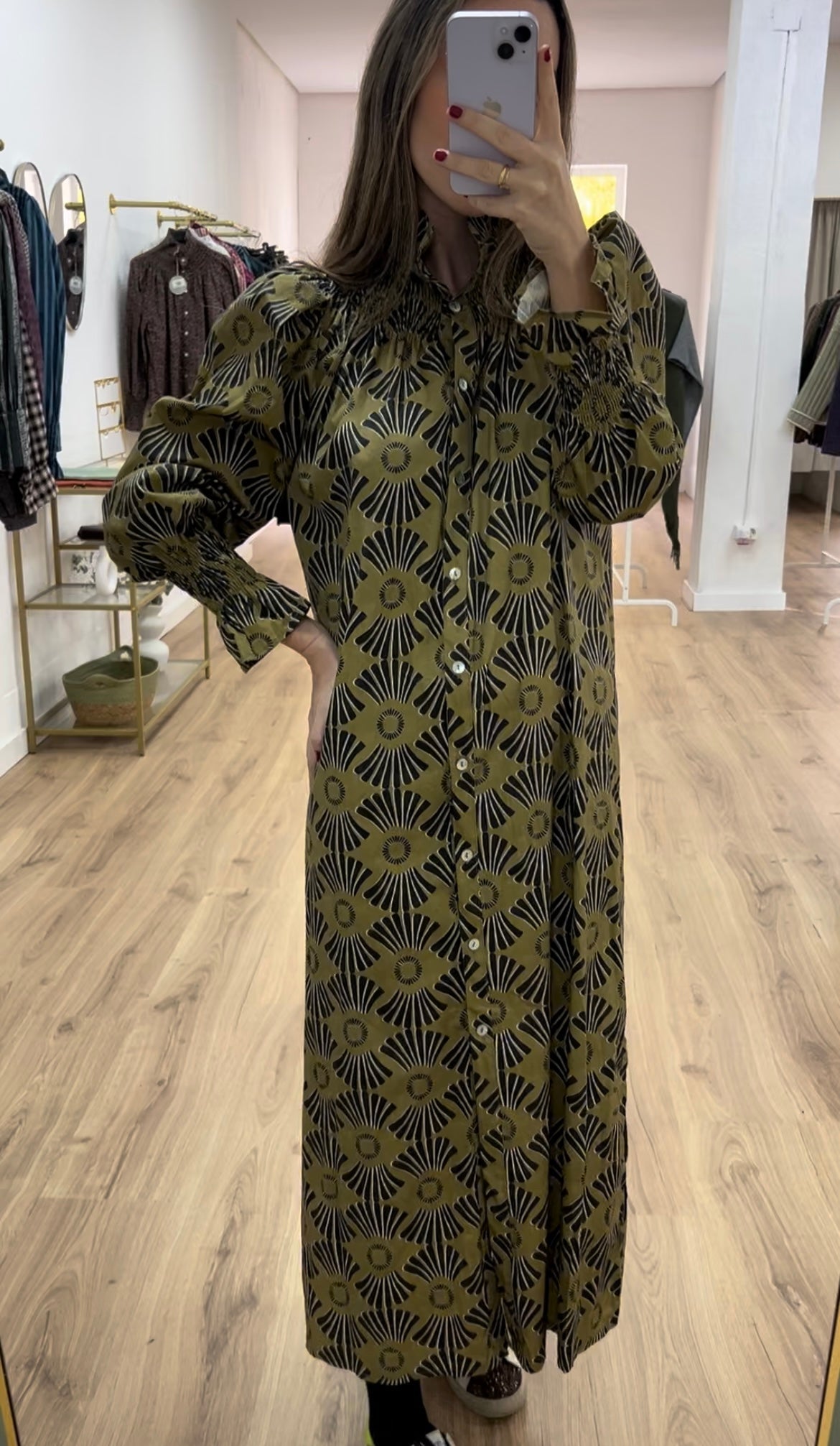 Vestido fruncido estampado