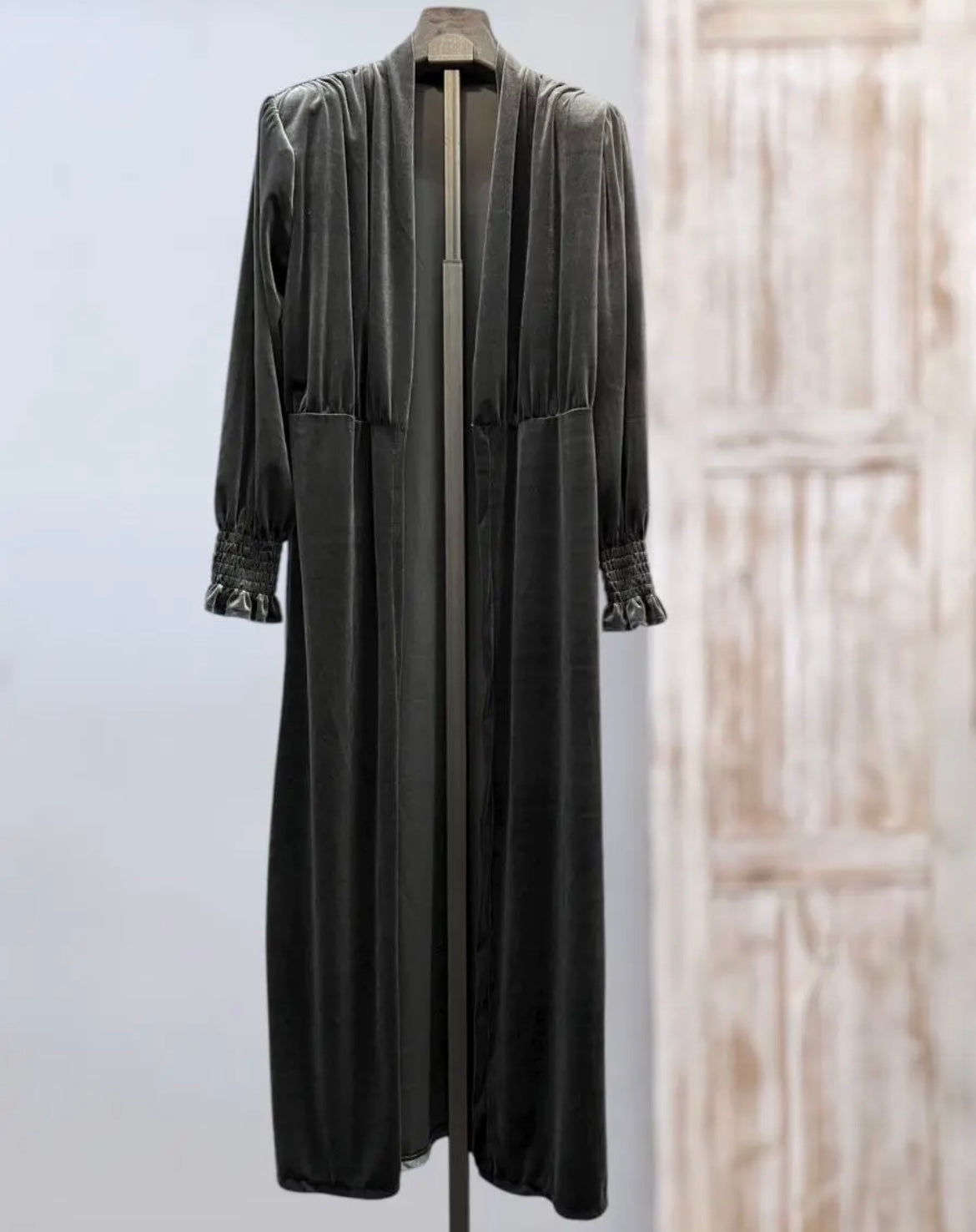 Guardapolvos terciopelo gris