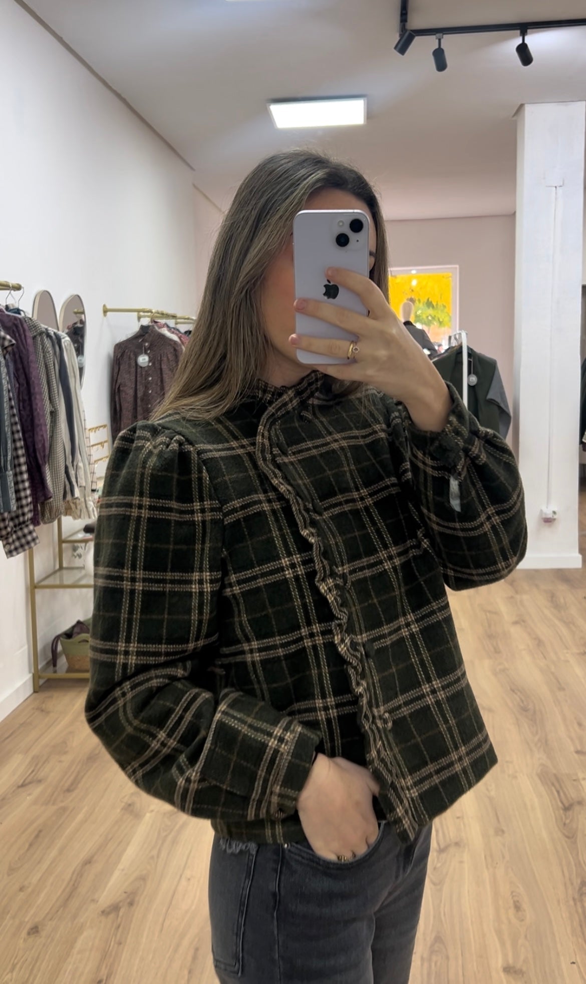 Chaqueta verde cuadros