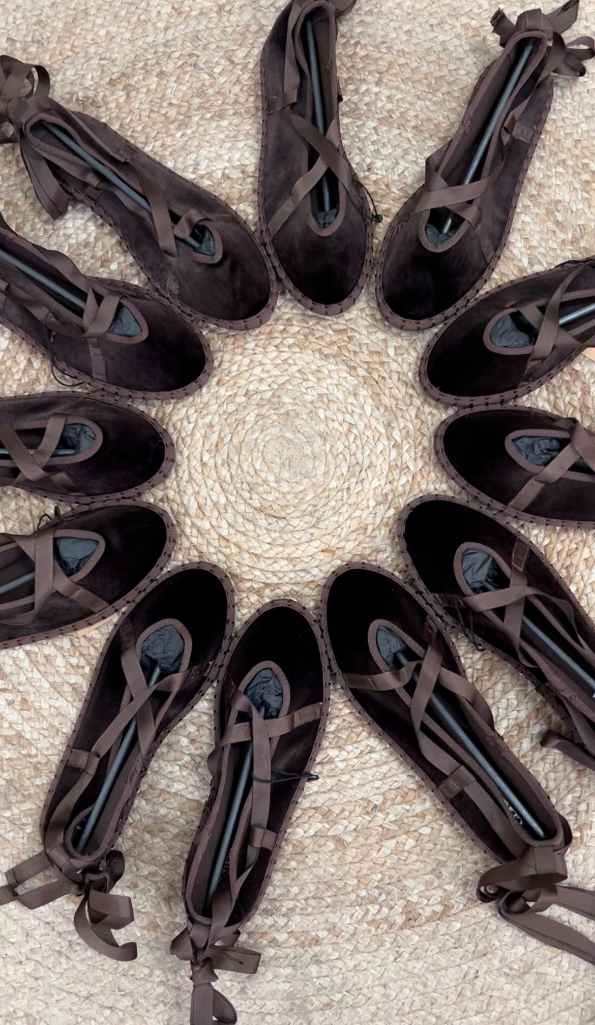 Bailarinas marrón chocolate cuerdas