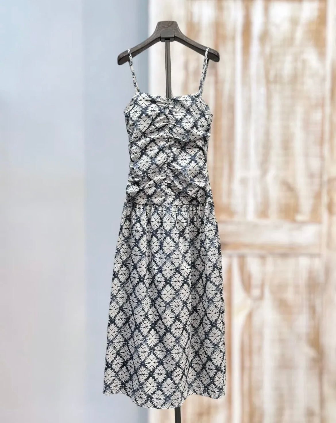 Vestido azul estampado