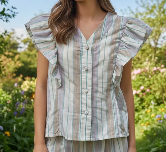 Camisa rayas volantes