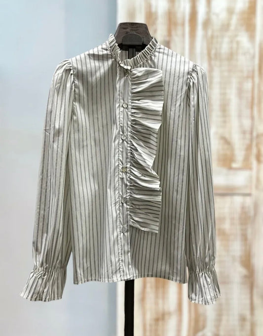 Camisa rayas detalle volante