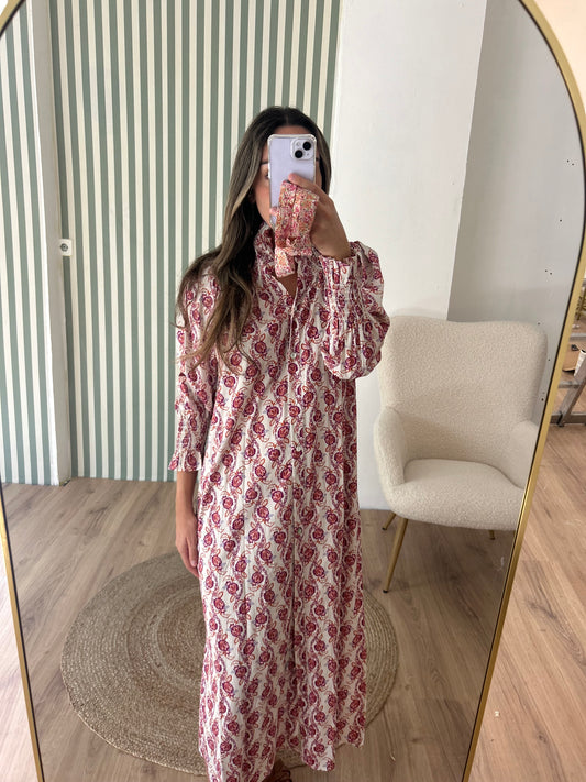 Vestido fruncido estampado