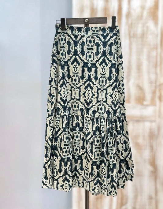 Falda larga estampada