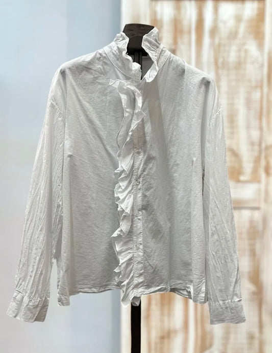 Blusa blanca volantes