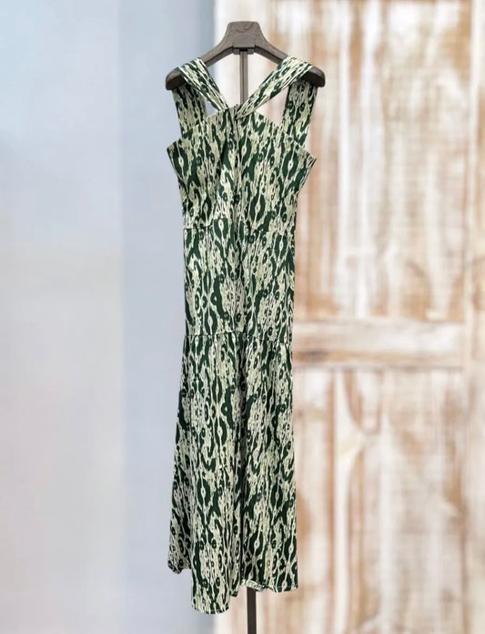 Vestido verde estampado tirantes