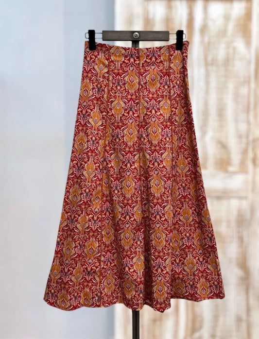 Falda estampada teja