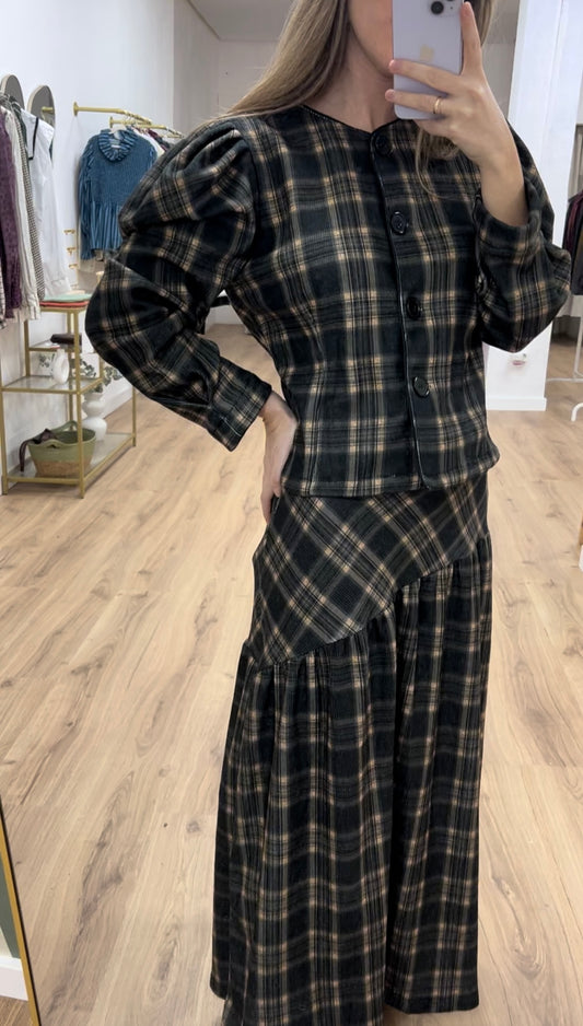 Falda estampada cuadros