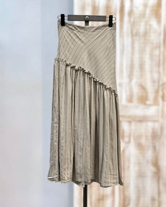 Falda rayas beige