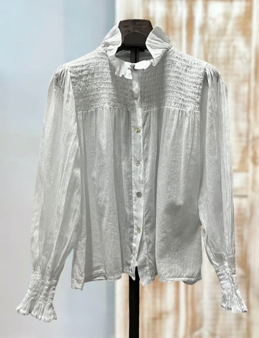 Blusa blanca volante