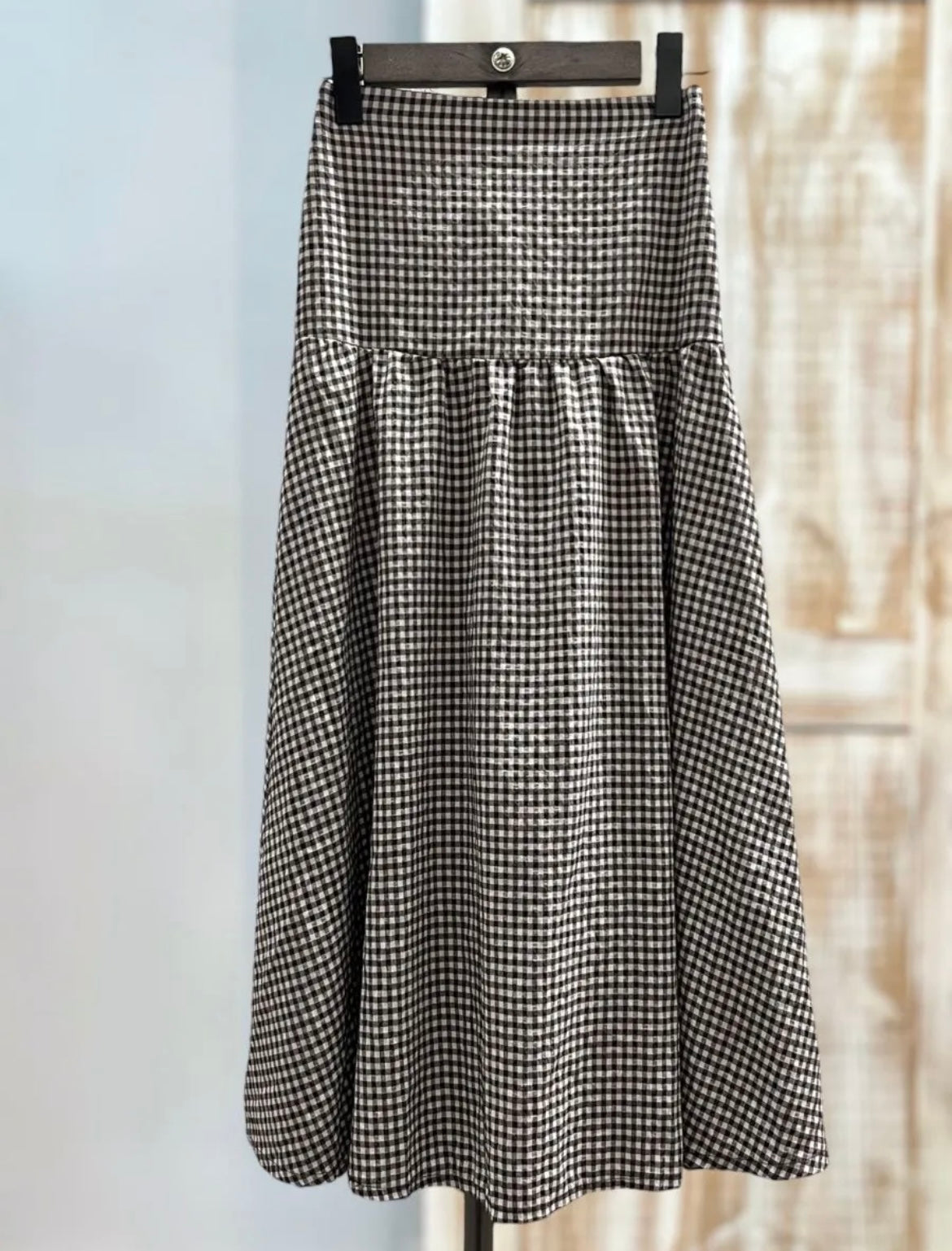 Falda Vichy marron