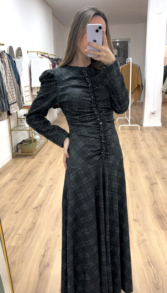 Vestido fruncido estampado