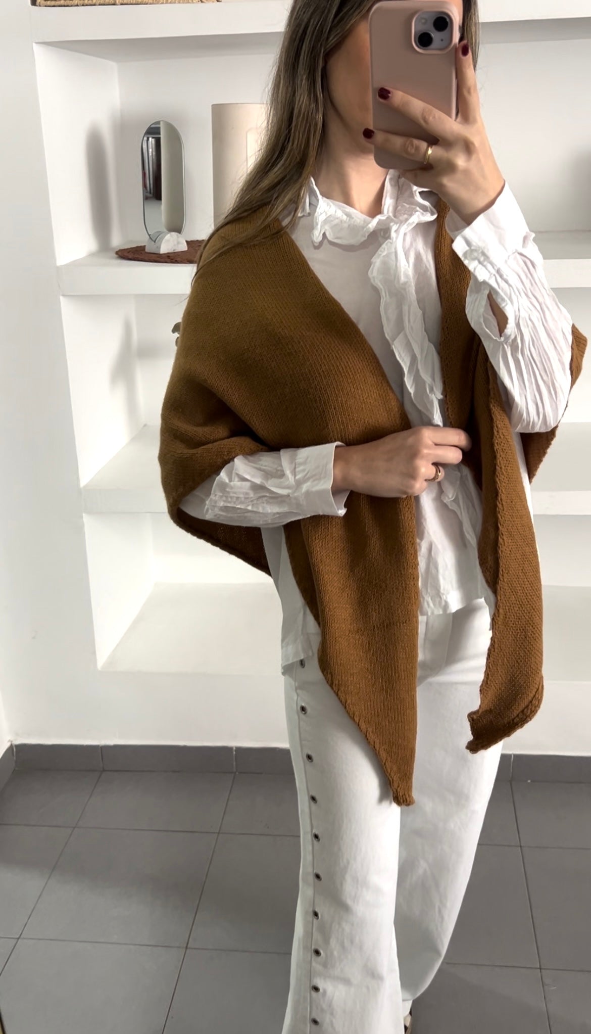 Poncho punto mostaza