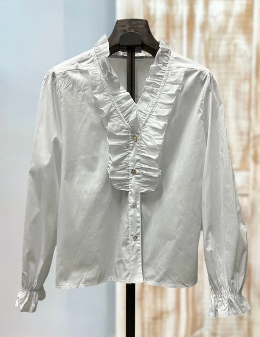 Camisa blanca volante