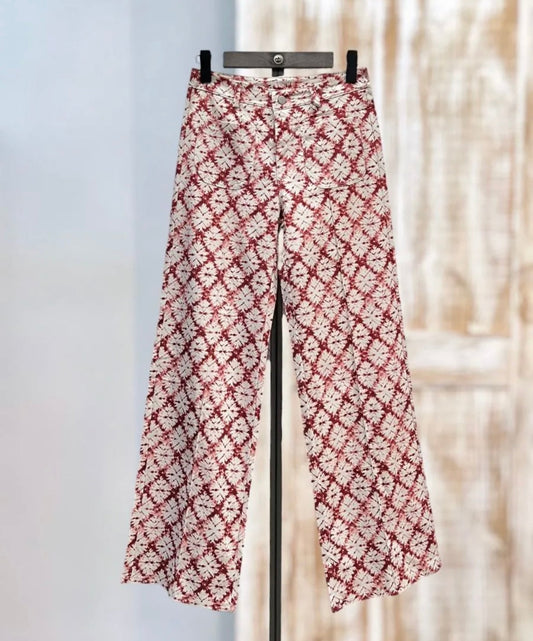 Pantalón estampado granate