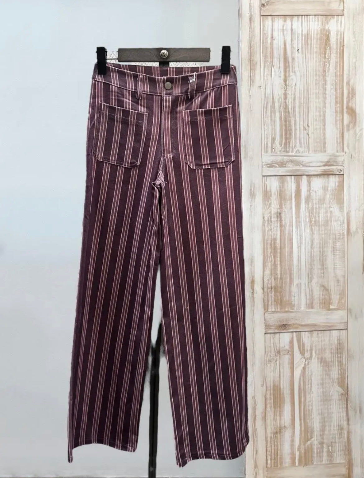 Pantalón rayas morado y rosa