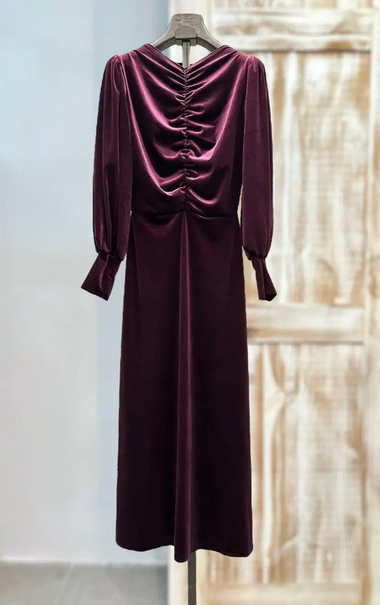 Vestido terciopelo fruncido