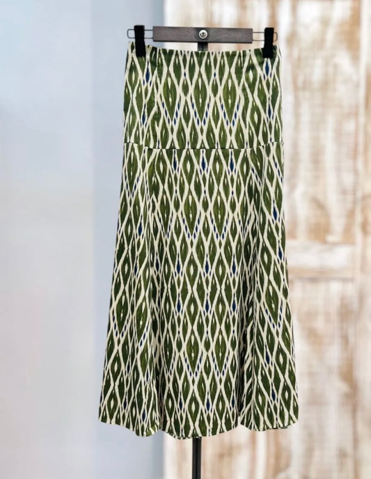 Falda estampada verde