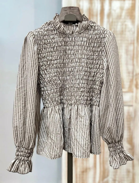 Camisa panel nido abeja gris