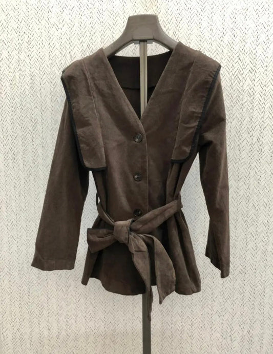 Chaqueta pana marrón chocolate