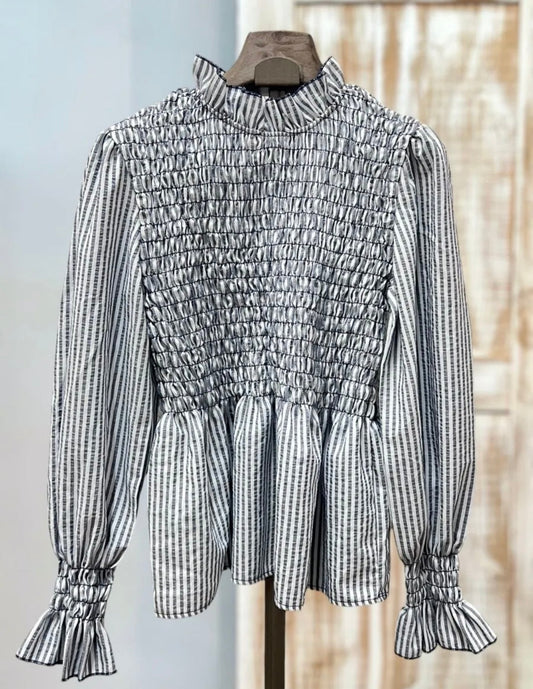 Camisa panel nido abeja azul