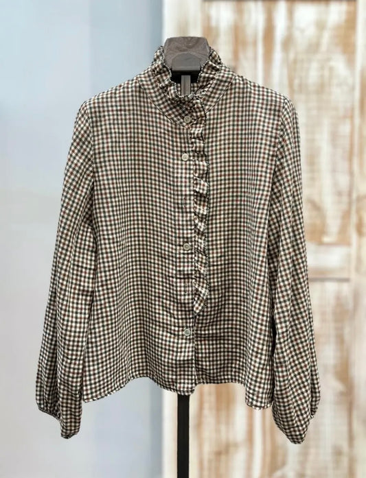 Blusa cuadros verde