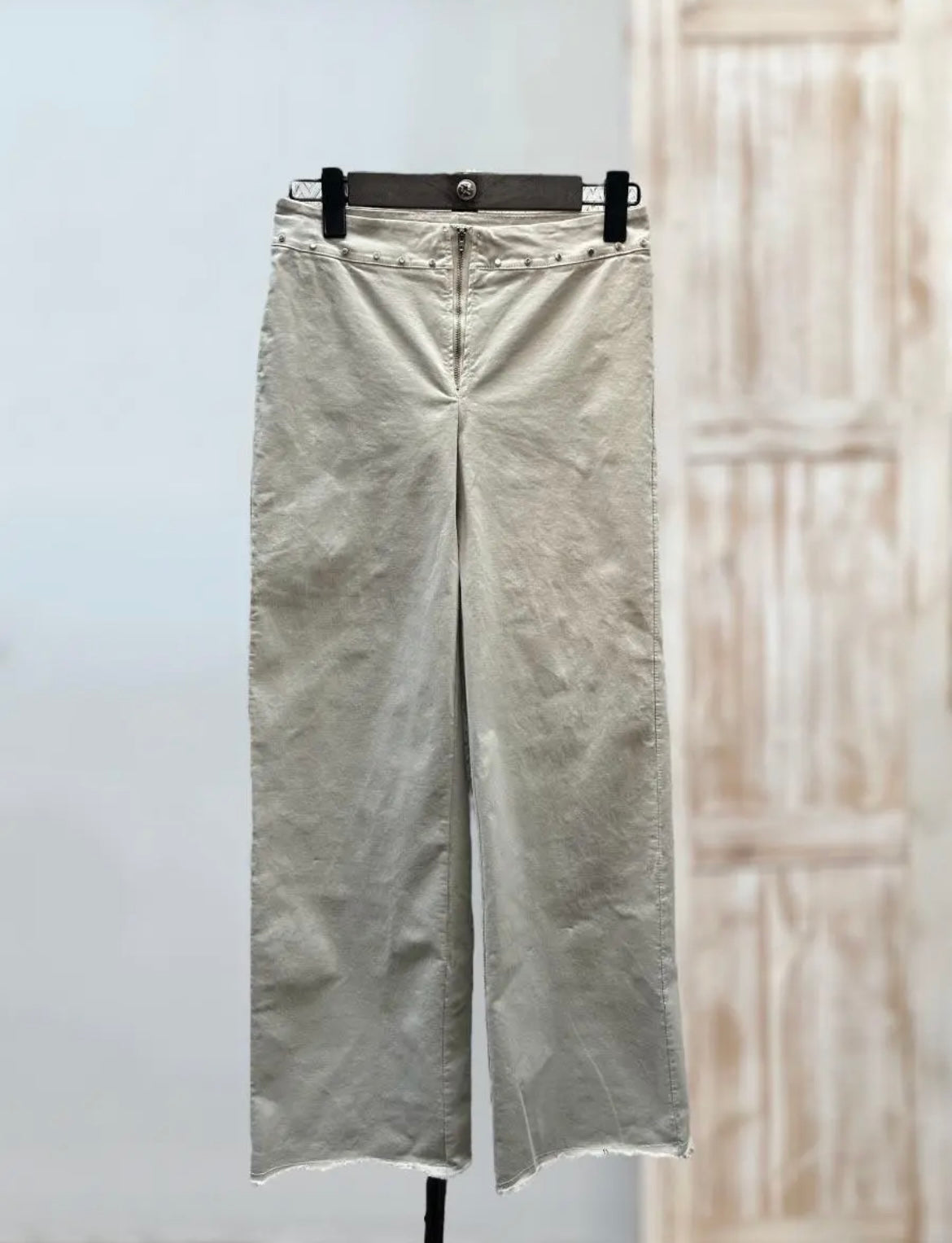 Pantalón blanco crudo cremallera