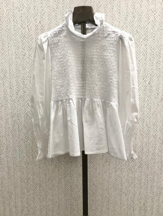 Blusa volante fruncida