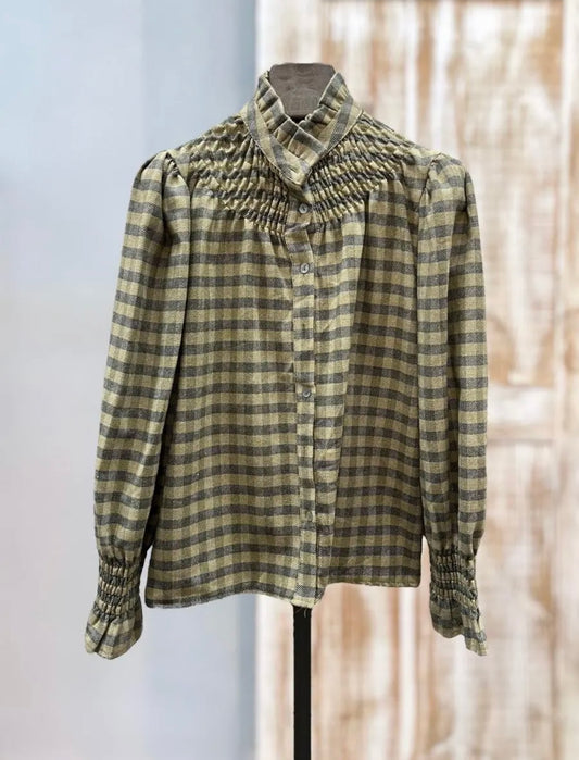 Blusa verde oliva cuadros