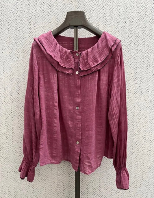 Blusa rosa volante