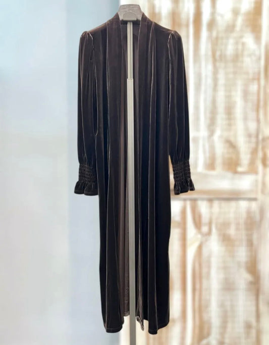 Guardapolvos terciopelo marrón chocolate