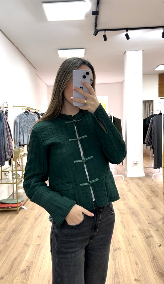 Chaqueta acolchada verde