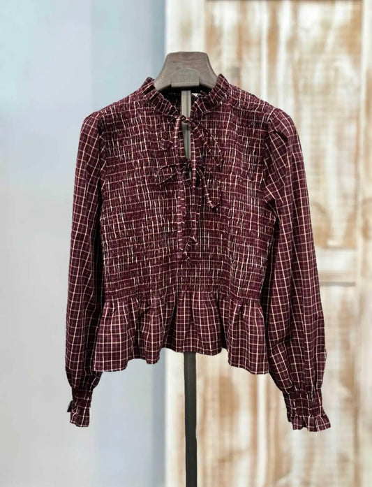 Blusa lazada color vino