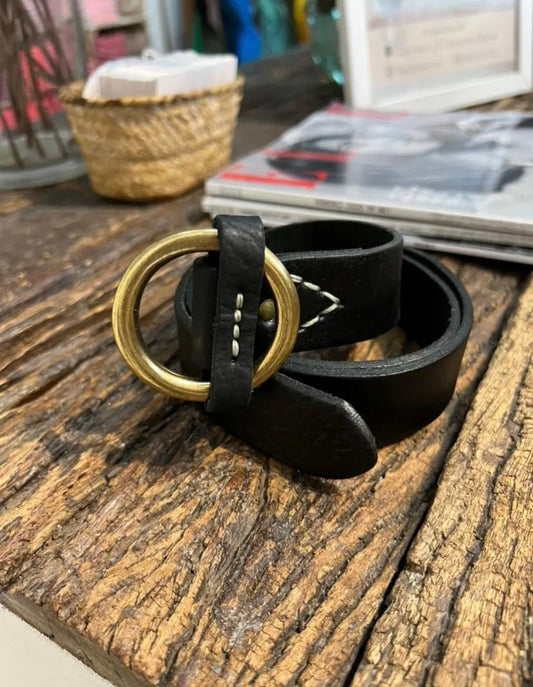 Cinturón piel negro