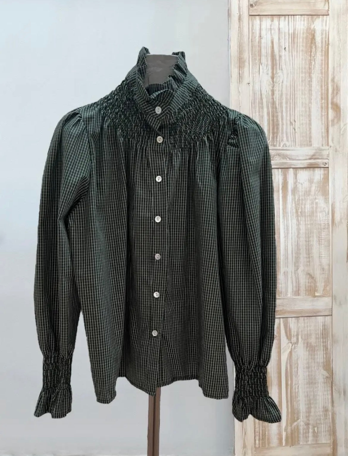 Blusa verde cuadros