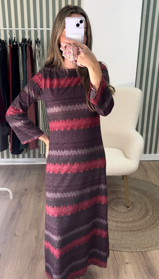 Vestido estampado brillo lila