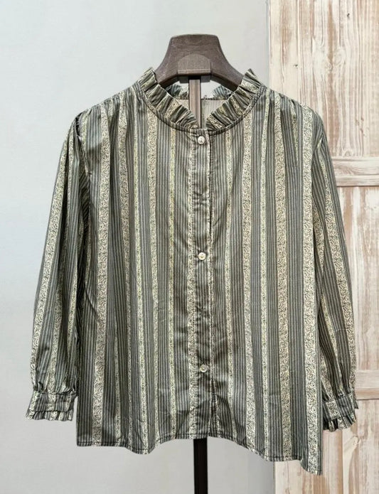 Blusa verde estampado rayas