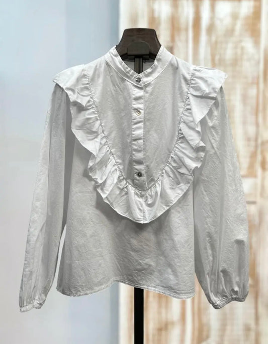 Blusa blanca volante